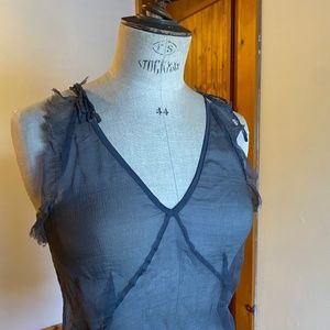 Dries Van Noten Grey Silk Top Small